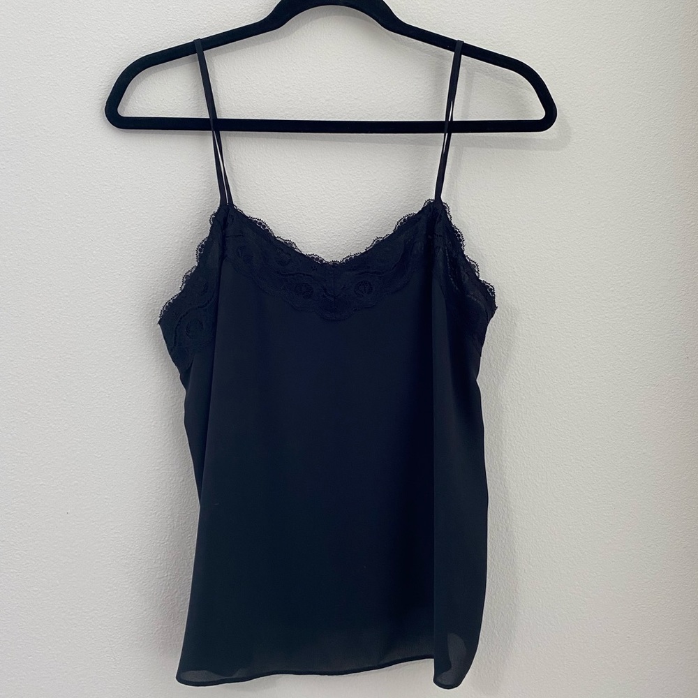 Black lace cami tank top